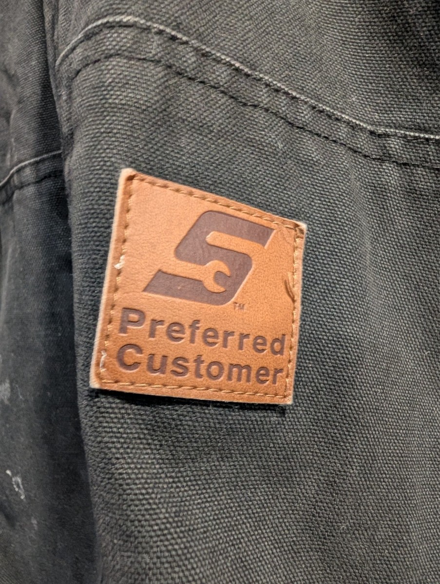 Snap-On Duck Canvas American Flag Grey Full Zip Workwear Jacket