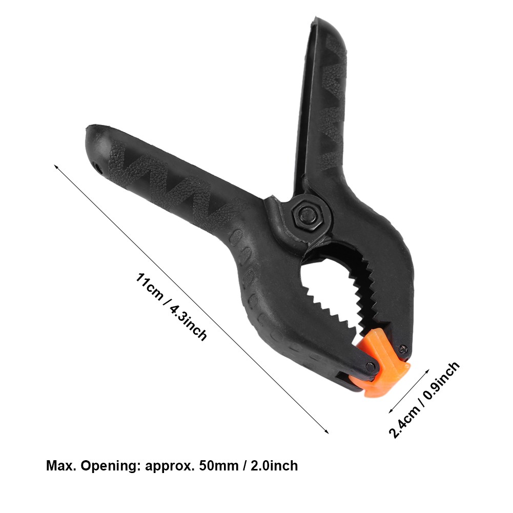 10pcs 4in A Type Black Plastic Spring Clamp Clip DIY Woodworking Tool