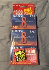 Sony Video8 120 Min Recordable Camcorder Tape Cassette P6-120MP 3 Pack
