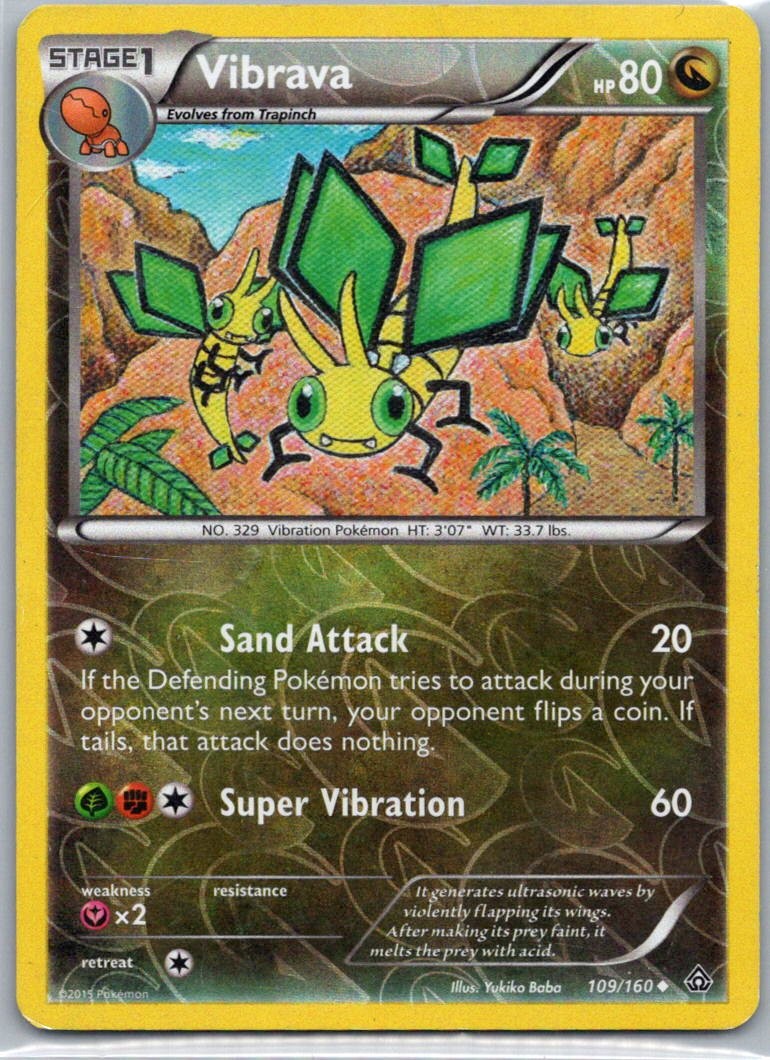 Pokemon TCG Vibrava 109/160 Primal Clash Rev Holo HP