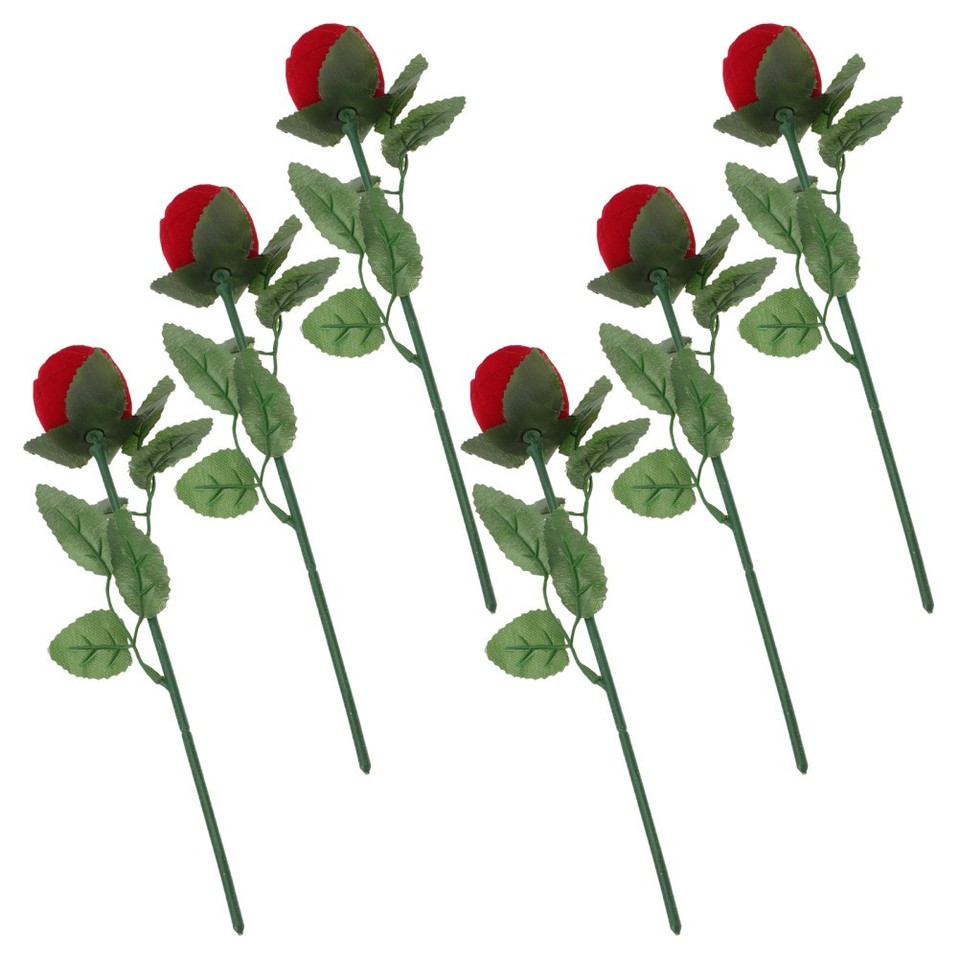 Ring Box Reusable Red Rose Ring Box for Valentine Wedding Ceremony Single Slot ...
