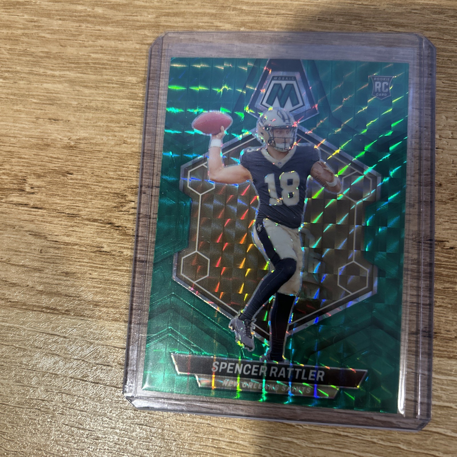 2024 Panini Mosaic Green Mosaic Rookie #393 Spencer Rattler New Orleans Saints