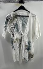 Karen By Karen Kane Womens White Leaf Print V-Neck Mini Dress Size XL