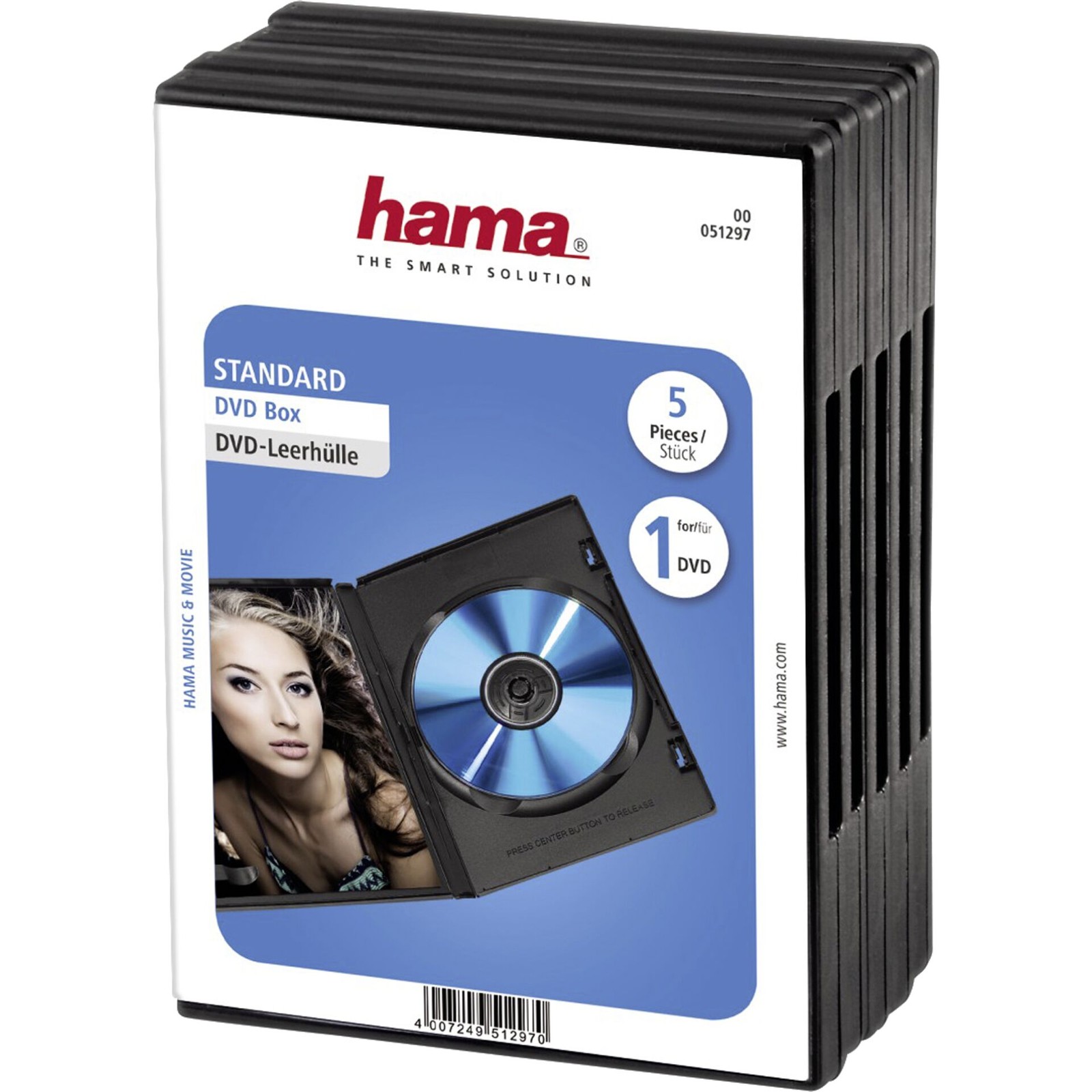 Boîtier DVD Noir Hama 1x5 - 51297