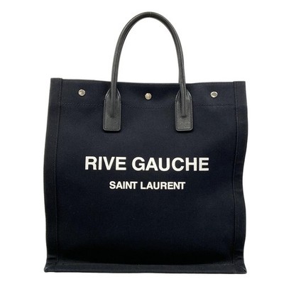 SAINT LAURENT PARIS North/South Rive Gauche 632539 Black Canvas Leather Unisex