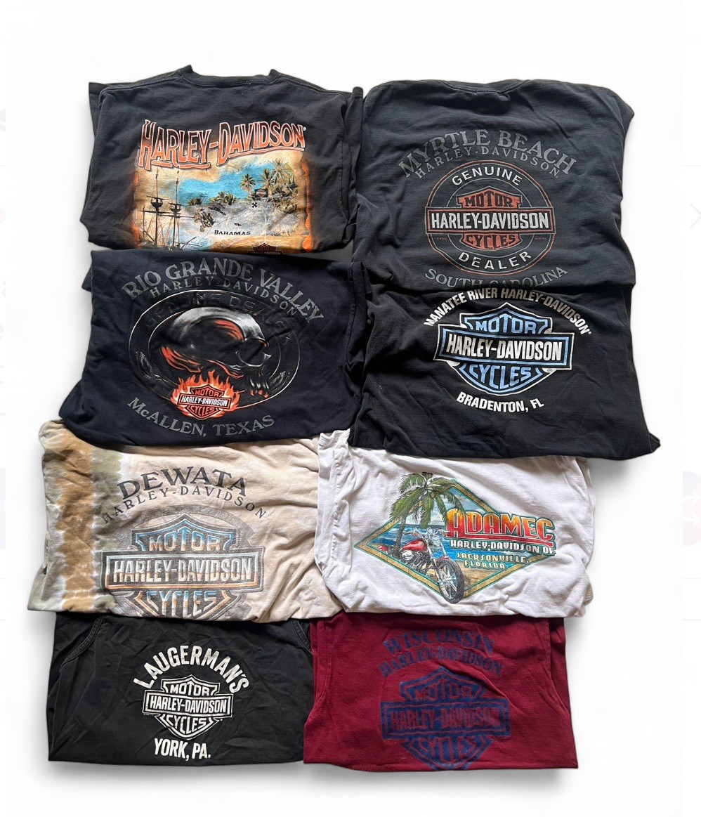Bundle Harley-Davidson T-Shirts Vintage 90s Size M-4XL Lot of 9