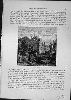 Original Old Antique Print Cawdor Castle Scotland Insect Fly Cassell C1882