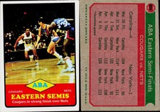 1973-74 Topps Basketball Card #205 ABA Eastern Semis - Cougars vs. Nets