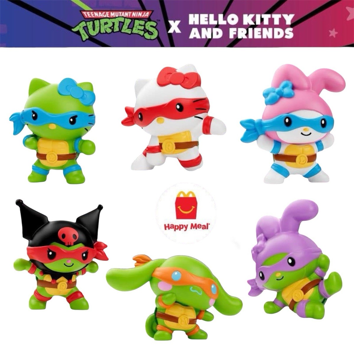 COMBO SET 6ps Mcdonalds Teenage Mutant Ninja Turtles x Hello