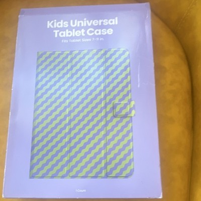 Universal Folding Folio Tablet Case 7-11 Inch Blue Green Pattern