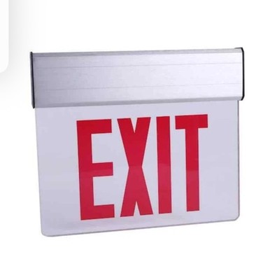 Commercial Electric 120 Volt to 277 V Ni-Cad 4.8-Volt Edge LIT LED Red Exit Sign