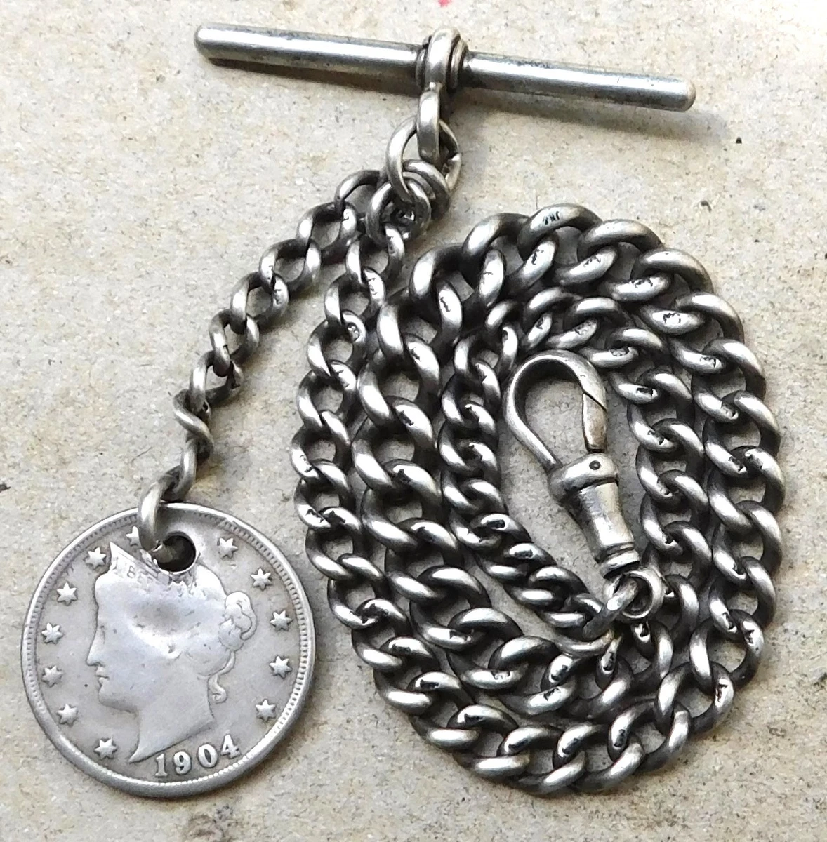 Vintage Silver Pocket Watch Chain In Antique Pocket Watches for
