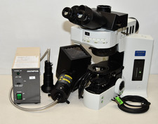 ^ Microscopio Olympus BX61 BX61TRF con sorgente luminosa U-RLGAD e U-ULS100HG #X6547