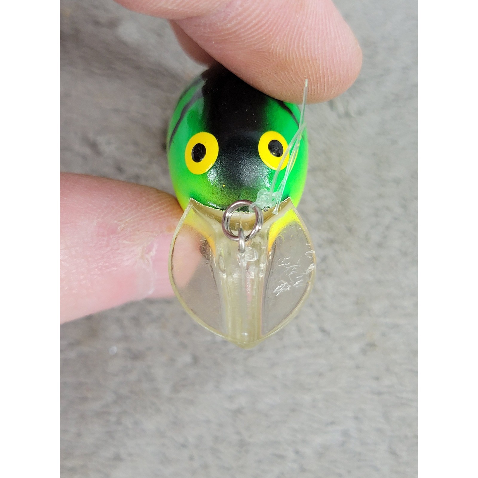 Vintage Style Firetiger Crankbait Deep Diver Fishing Lure Chartreuse Green 2in - Image 2