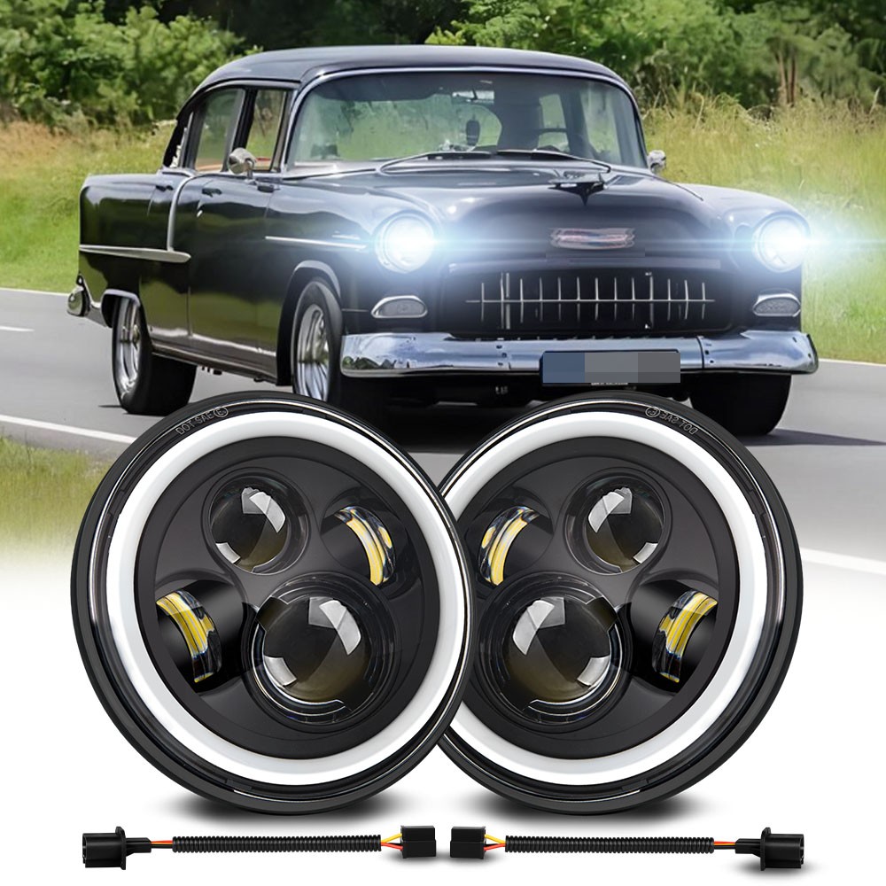 7''Inch Round LED Headlights for 53-1957 Chevrolet Bel Air/150/210 Impala Ford