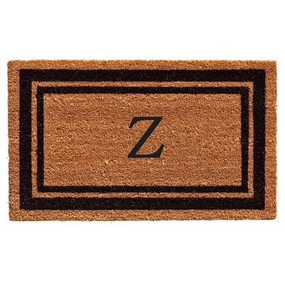 Rectangular Letter Z Coir Doormat 18X30 All Season Durable Non Slip Vinyl Bac...
