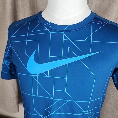 Nike Boys Dri-Fit Blue Short Sleeve Performance Work Out Shirt Size XL - Picture 2 of 7
