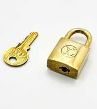 LOUIS VUITTON Brass Padlock  Key Set Gold Tone Authentic Japan Fast Shipping