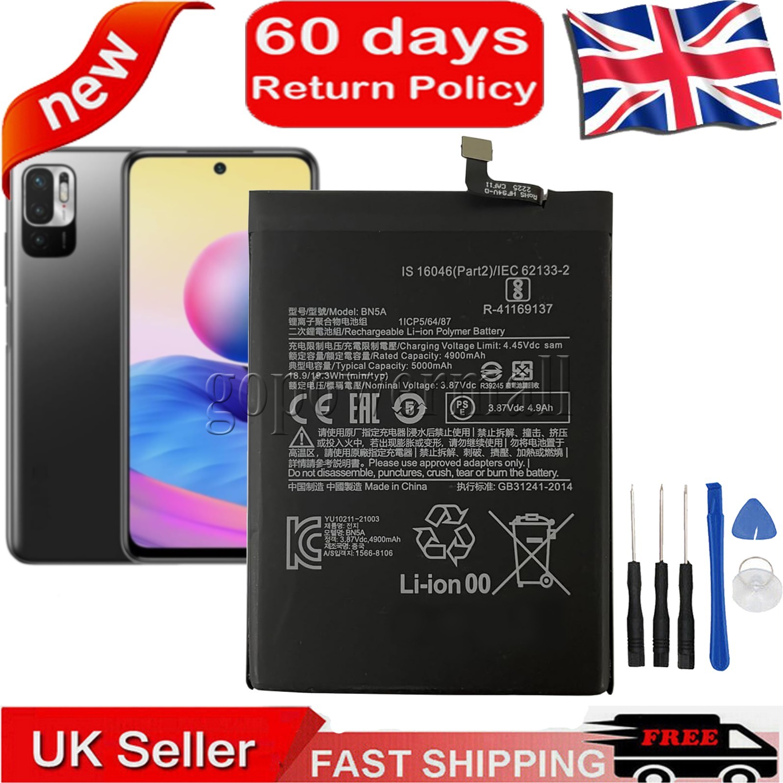FOR XIAOMI BATTERY- BN5A FOR POCO M3 PRO REDMI 10 REDMI NOTE 10 5G