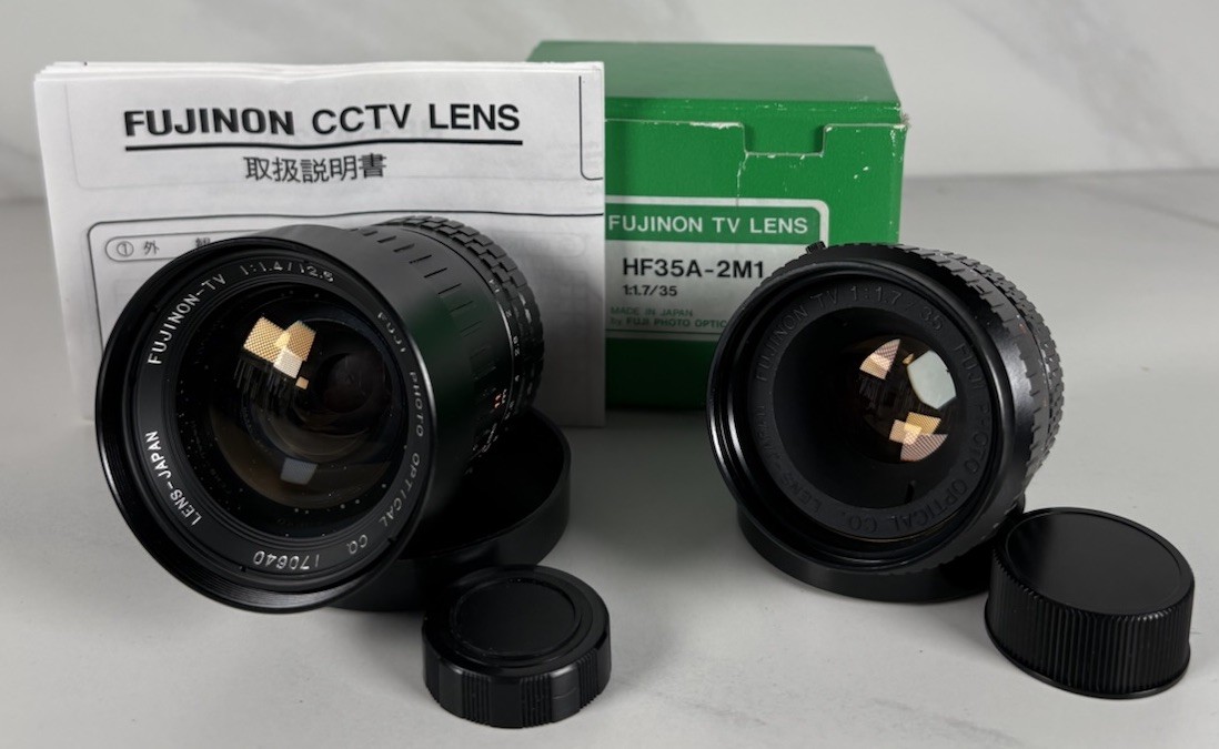 (LOT OF 2) Vintage Fujinon CCTV Lenses: 35mm F/1.7 (HF35A-2M1) And 12.5mm F/1.4