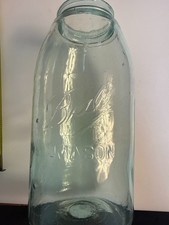 Antique Aqua Blue Ball Mason Jar Half Gallon Embossed Early 1900s Vintage Cannin