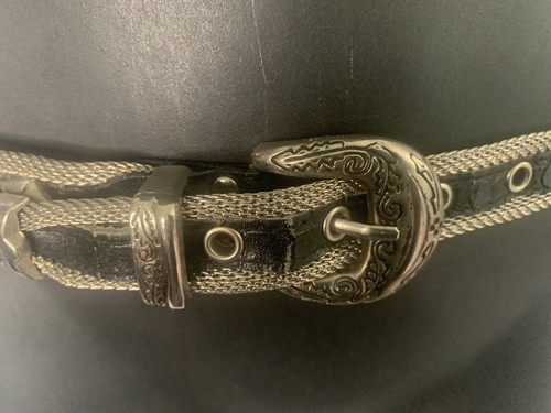 Años 80 90 DE COLECCIÓN Pernos de Malla de Metal Pesado Remache Hipster Motociclista Rocker Punk Cinturón 32 - Imagen 5 de 13