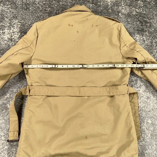 VTG McGregor Safari Coat Jacket Mens 38 Beige Belted Faux Fur Lined 70s USA Made - Picture 10 of 16
