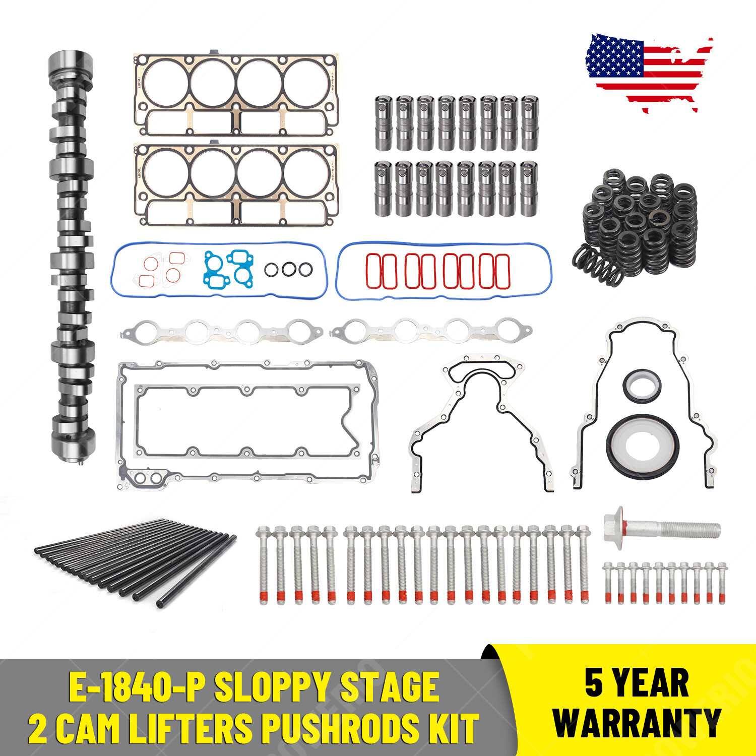 LS1 4.8 5.3 5.7 6.0 Pushrod Kit with Stage 2 Cam Lifters by Sloppy Mechanics