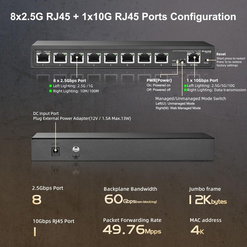 High-Performance 8 Port 2.5G Ethernet Switch - Ideal for Gaming and Streaming - Picture 6 of 11