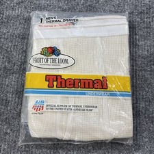 VTG 80s Mens Fruit of the Loom Waffle Knit Thermal Pants Underwear Sealed NOS