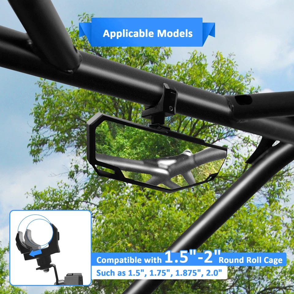 Adjustable Center Rear View Mirror For 2014-2025 Honda Pioneer 1000 700 520 500 - Image 4 of 4