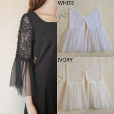 Women Lace Flare Bell Sleeve Floral Cuff Mesh Fabric Sewing DIY Trimmings