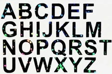 Any Single Letter Holographic Sparkle Stickers! - 1/2” to 4 inch