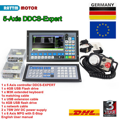 5 Achsen CNC Offline Controller System DDCS-Expert,Tastatur,MPG,24V DC Netzteil