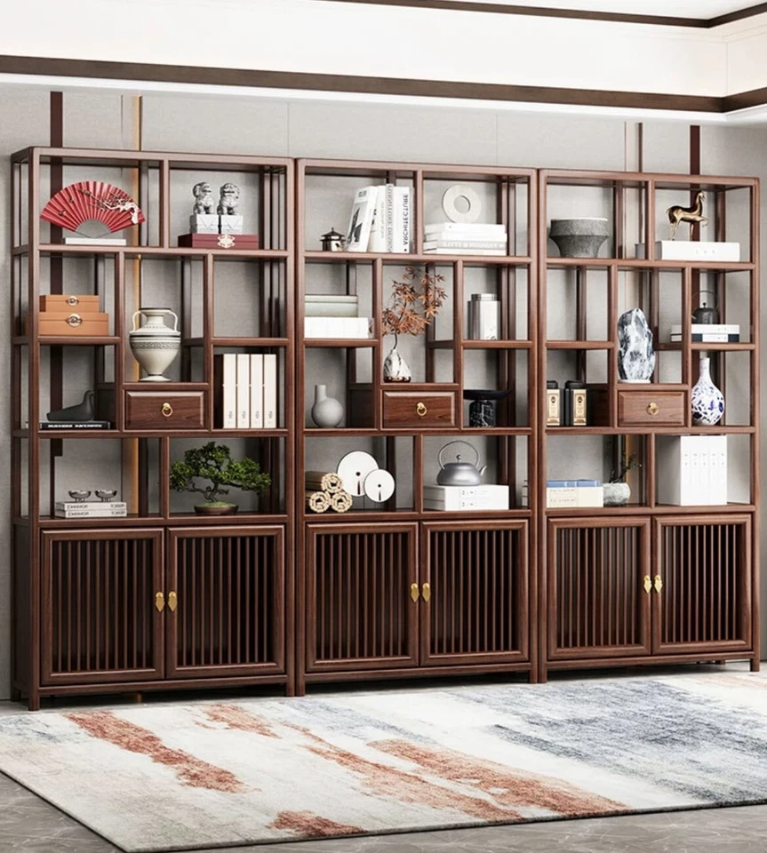 Decorativo | Artesanal en madera | Asiático | Gabinete oriental | Estante de madera chino Foto 3 de 3