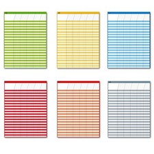 Dry Erase Incentive Chart 6 Pack Multi-Color 36x25 17x22.5 Inch Progress
