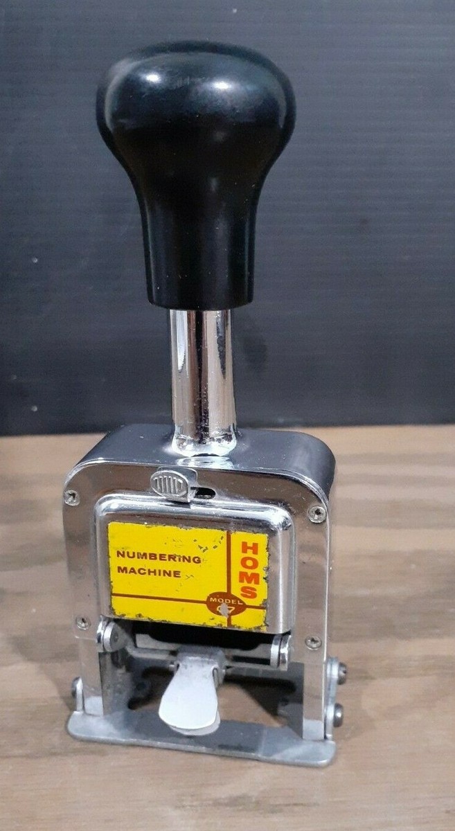 Vintage HOMS Numbering Machine Stamp Model 67 Self Inking JAPAN | eBay