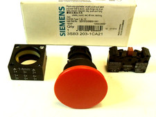 NIB Siemens 3SB3 203-1CA21 Red 40mm Round Push-Pull Latching Switch:  1NC, AC-12
