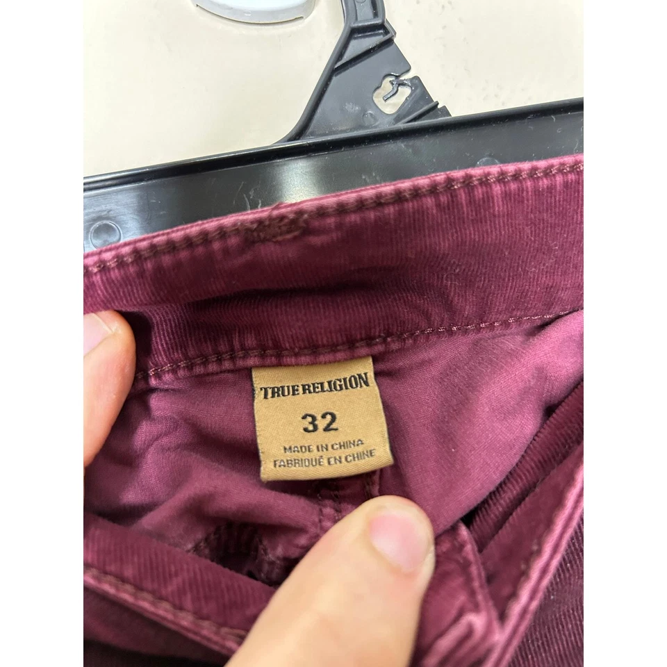 True Religion Halle Cordón Elástico Ivy League Pana Granate Mujer Talla 32 Foto 3 de 4