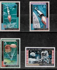 Grenada 1970 - Space Overprint - Set of 4 Stamps - Scott #379-82 - MNH