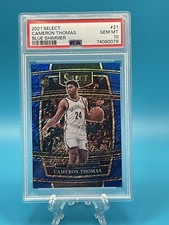 2021-22 Panini Select Cameron Thomas #21 Blue Shimmer Prizm PSA 10 (RC)