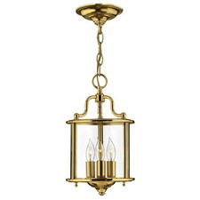 Image of 3 Bulb Ceiling Pendant Light Fitting Highly Polished Brass LED E14 60W