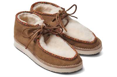 BEEK NIB $425 Brown Alpine Swift Suede Shearling Ankle Boots in