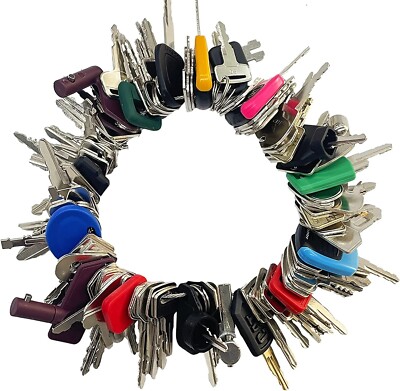 100X Heavy Equipment Keys Set For CAT Case Kubota JCB Volvo Bobcat JD Kubota JLG