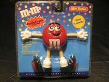 Vintage Radio Shack Official M M's RED Personal Mini AM/FM Radio w/Headphones