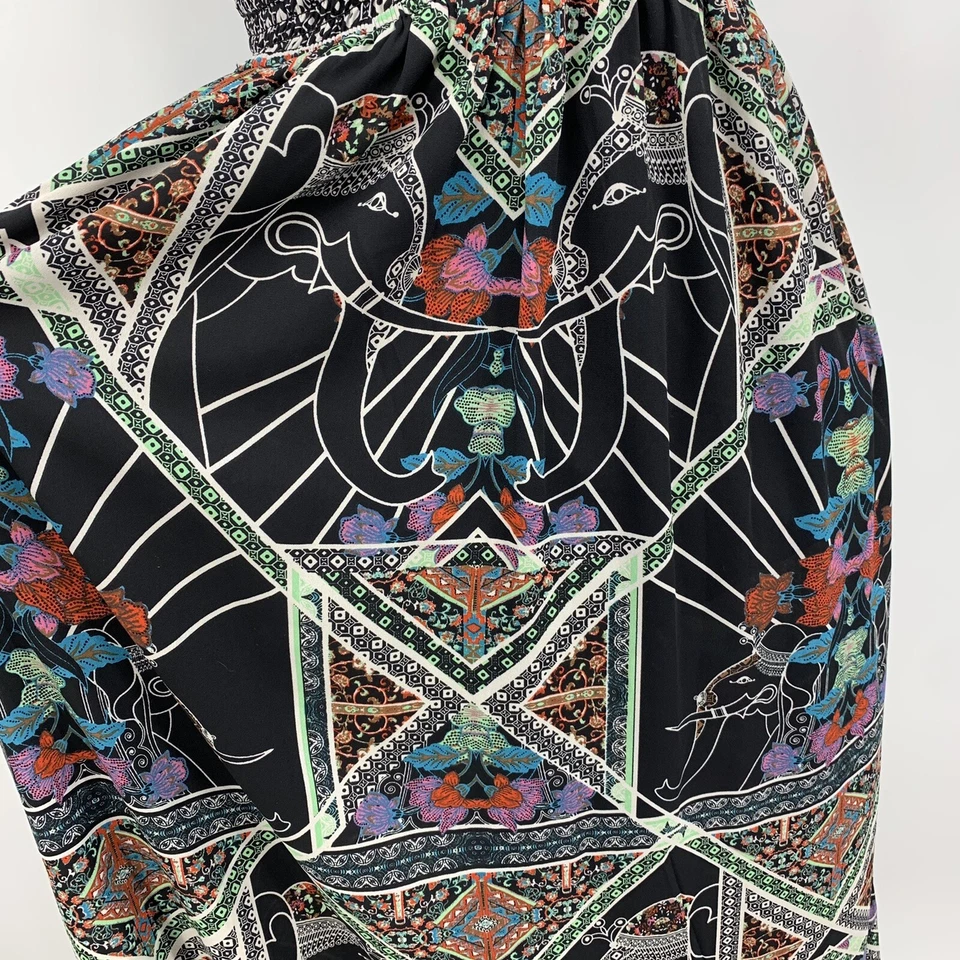 Maxi Vestido Fire Los Angeles L Para Mujer Estampado Boho Festival Cintura Calada Tirantes Foto 4 de 4