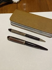 EVERSHARP SKYLINE FOUNTAIN PEN & Mechanical PENCIL Set 14k Nib. Original Box