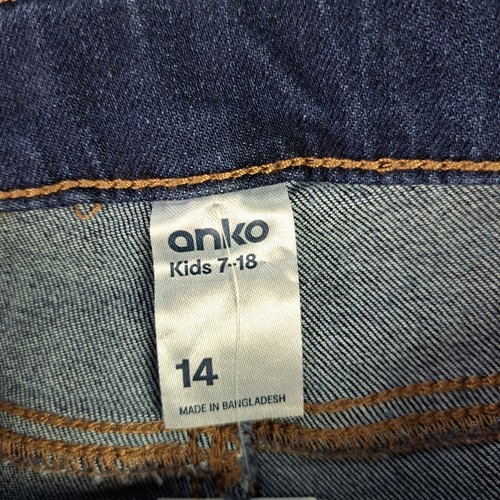 Anko Jeans Kids 14 Blue Denim Adjustable Waist Slim Pocket NEW NWT 6207 - Picture 2 of 16