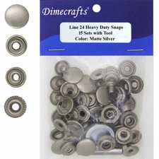 Leathercraft 9/16 Inch Line 24 Snap fastener kit CT.15 w/Tools - Matte Silver