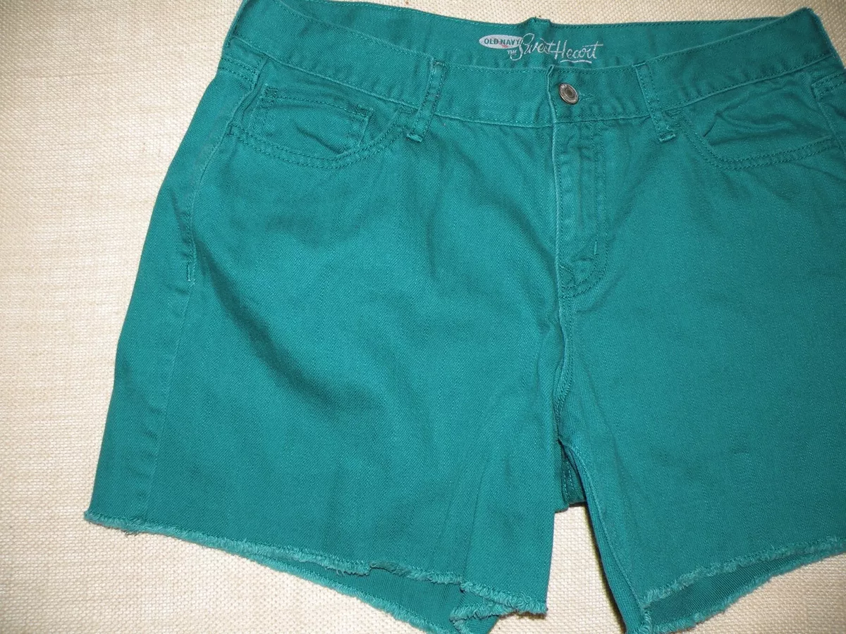 Old Navy The Sweetheart Green Cutoff Denim Shorts Women s Size 10 Turquoise Jean